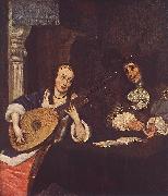 TERBORCH, Gerard Woman Playing the Lute st oil painting reproduction